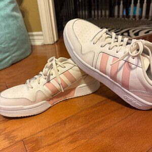 Adidas Cream and Pink Sneakers with Athletic Silhouette